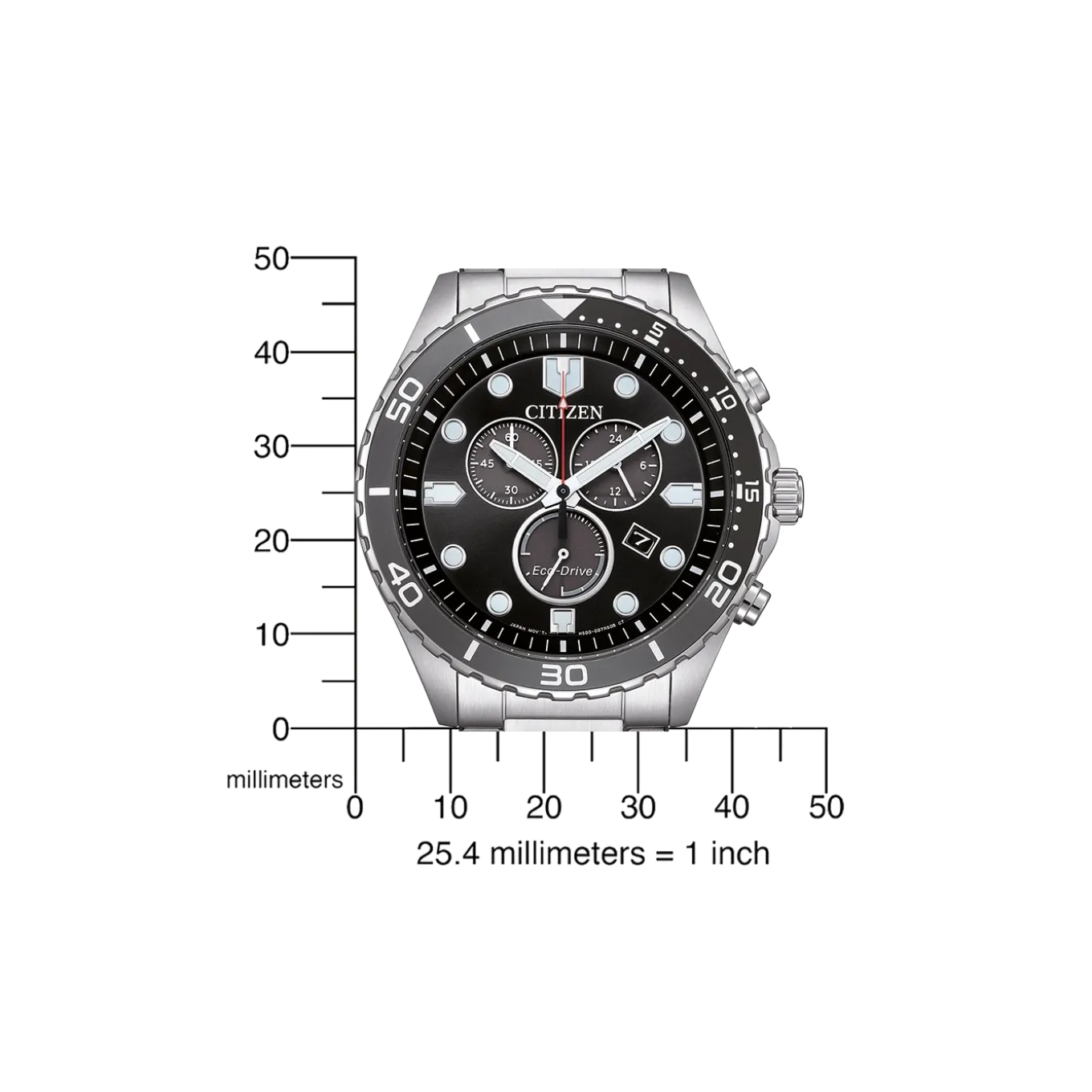 AT2568-82E Herren Edelstahl | schwarz | ø 43mm