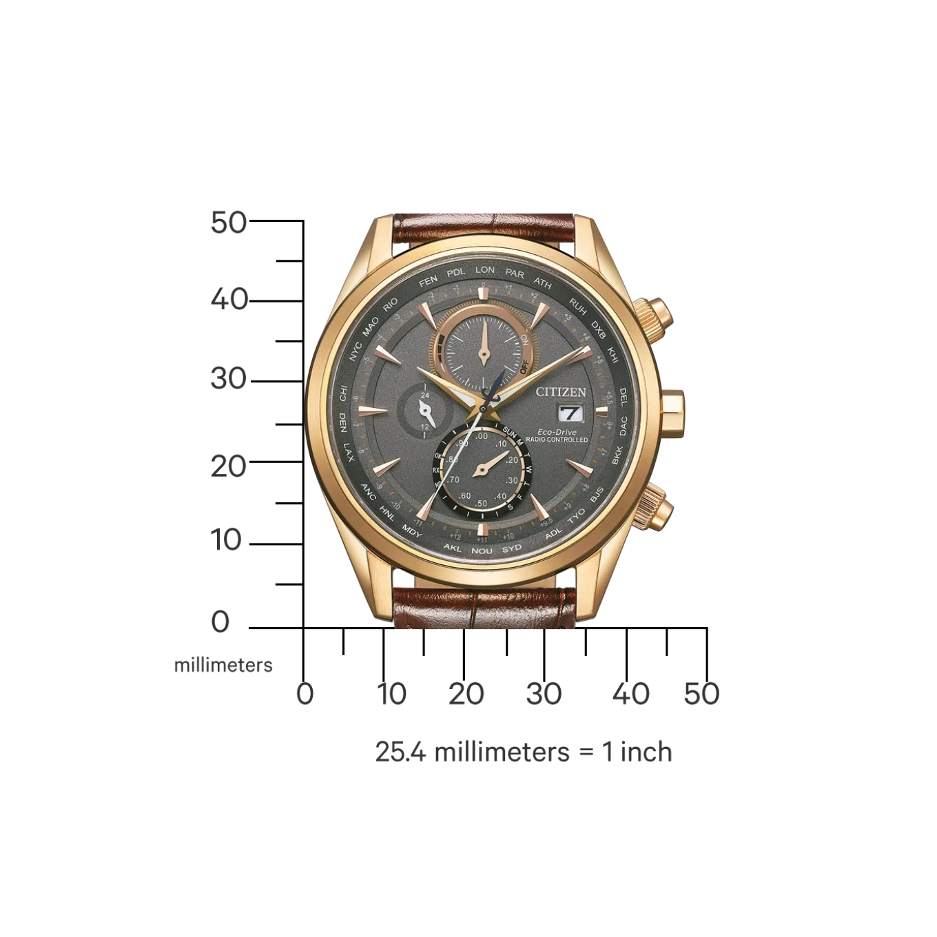 AT8263-10H Herren Leder | grau | ø 43mm
