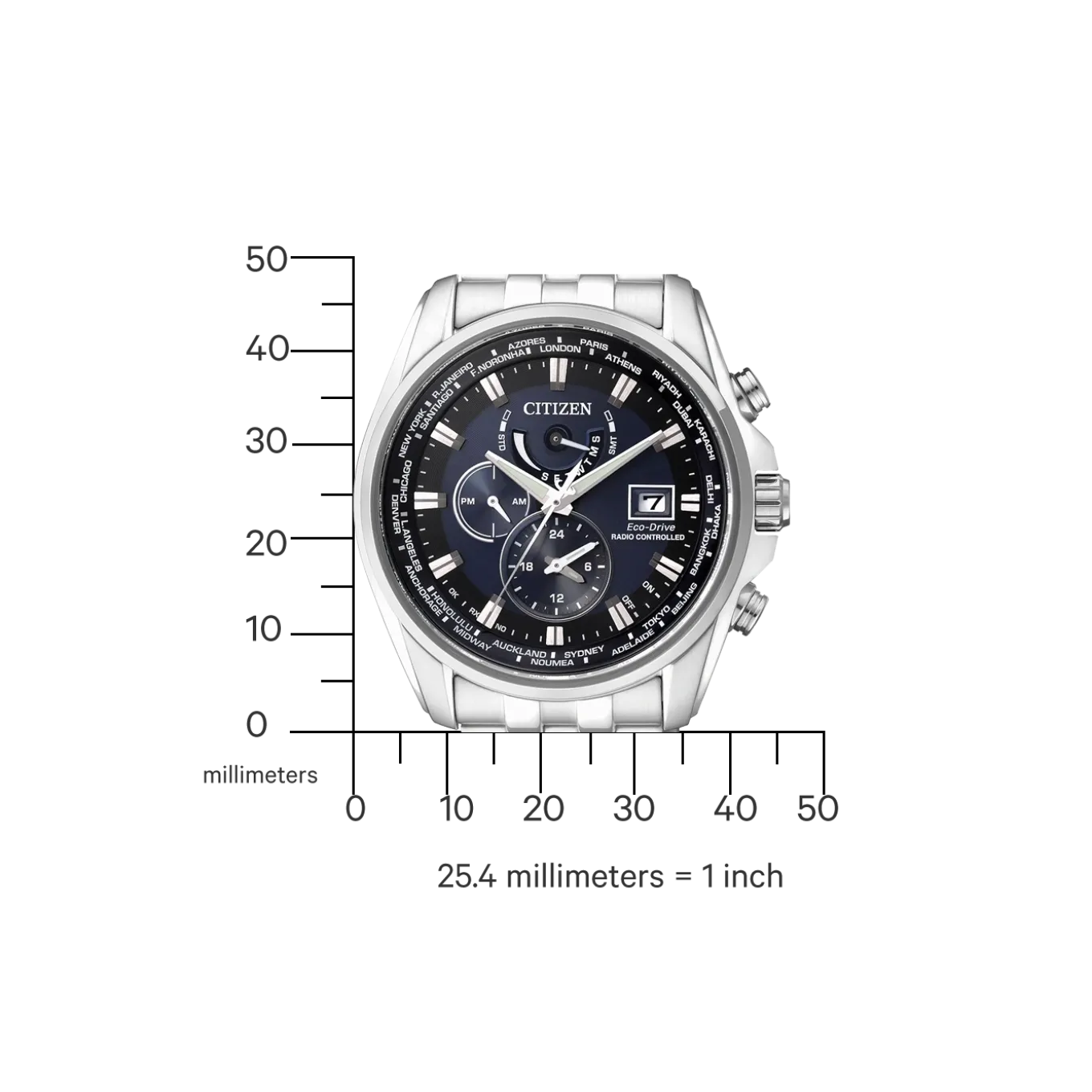 AT9030-55L Herren Edelstahl | blau | ø 44mm