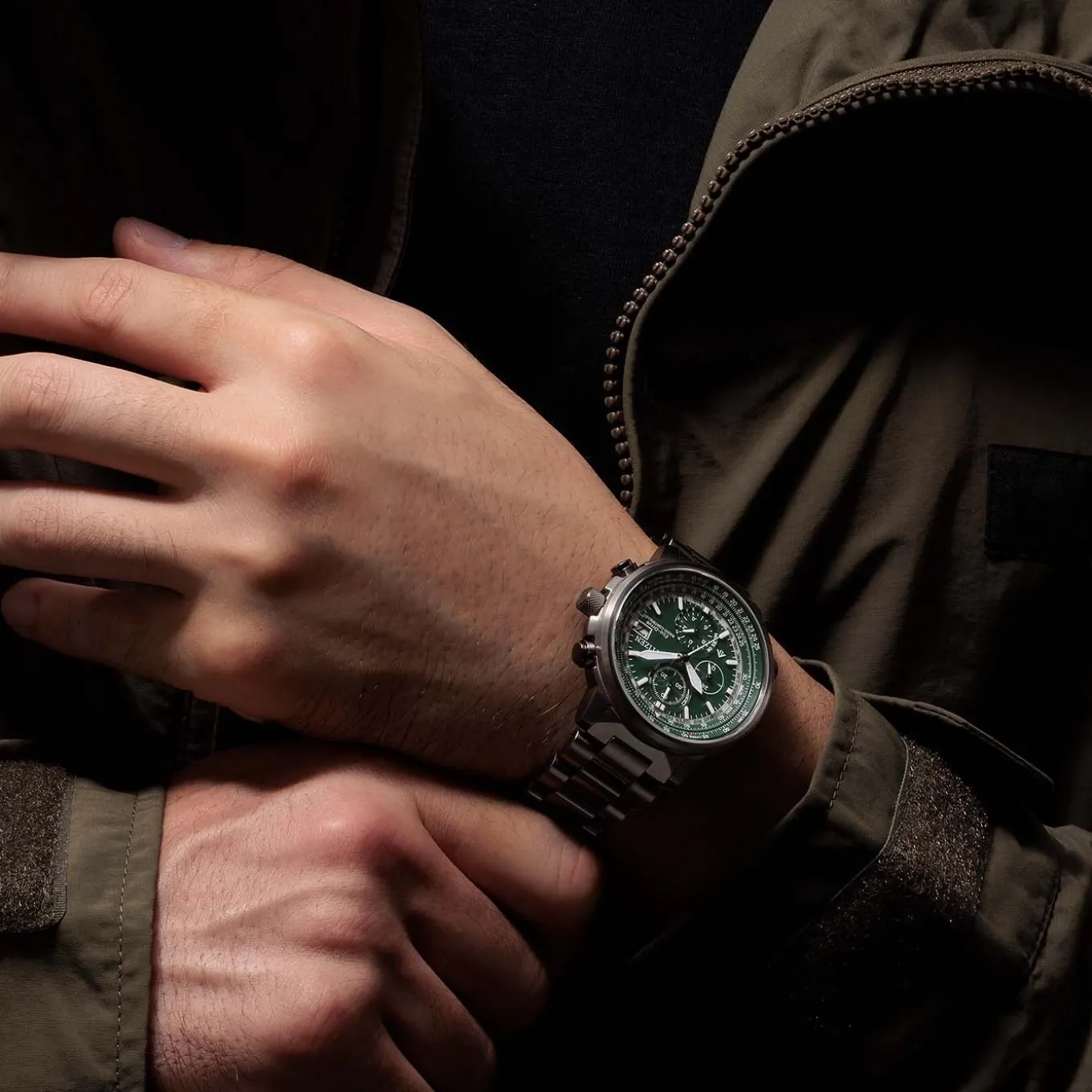AT8304-57W Promaster Sky Herren Edelstahl | grün