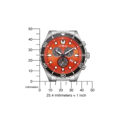 AT2560-84X               Herren Edelstahl | orange | ø 43 41.5mm
