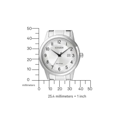 AW1231-58B               Herren Edelstahl | weiß | ø 40mm