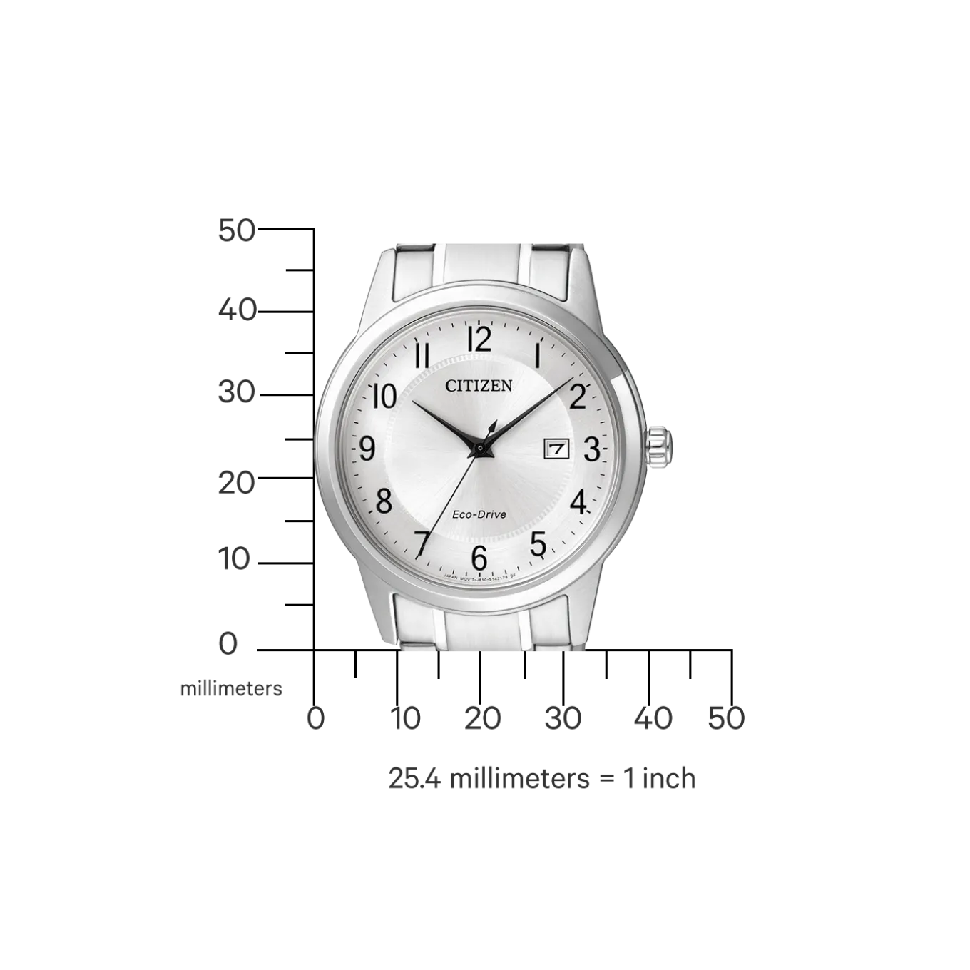 AW1231-58B Herren Edelstahl | weiß | ø 40mm