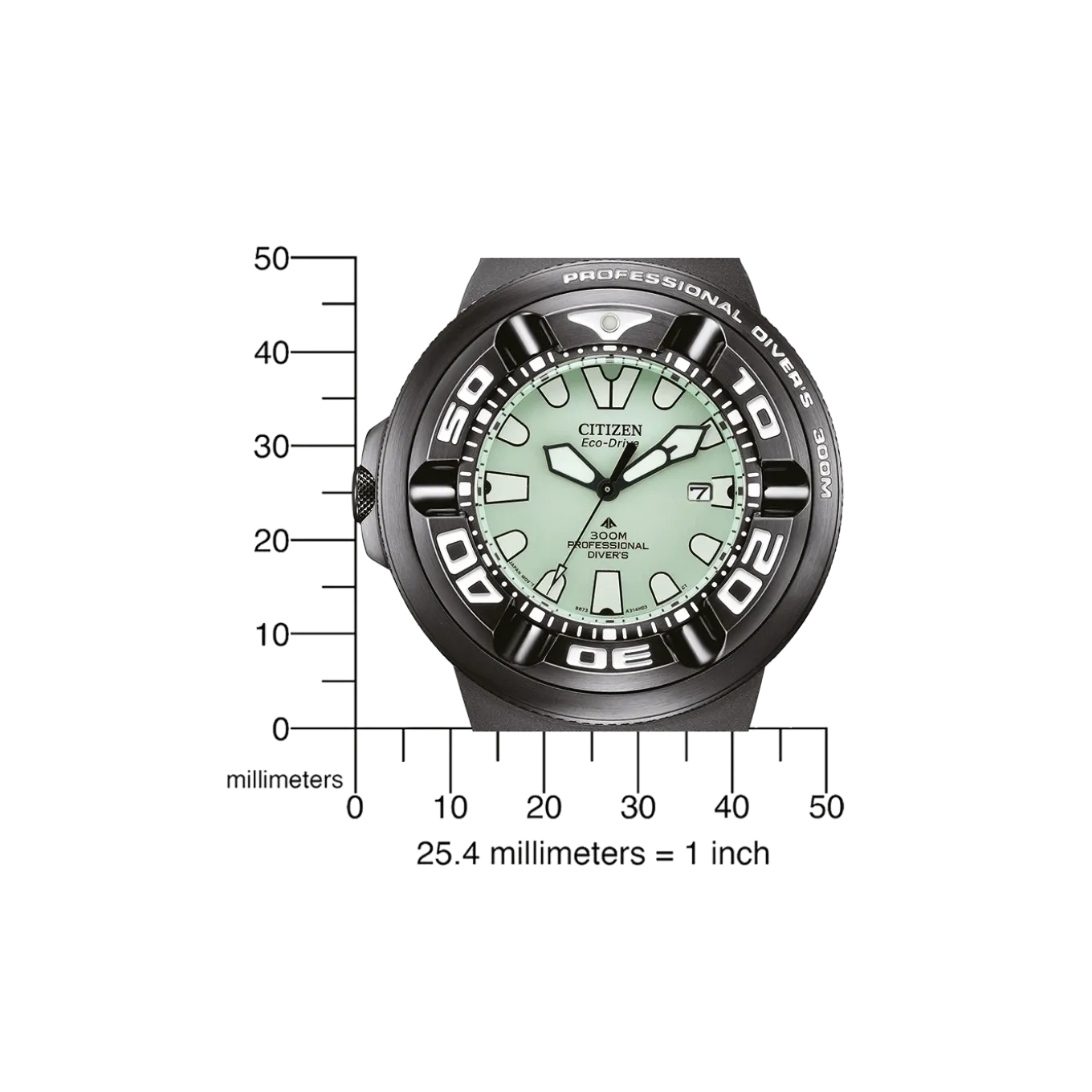 BJ8055-04X Promaster Professional Diver 300 Herren Gummiband (Urethan) | weiß | ø 48.2mm