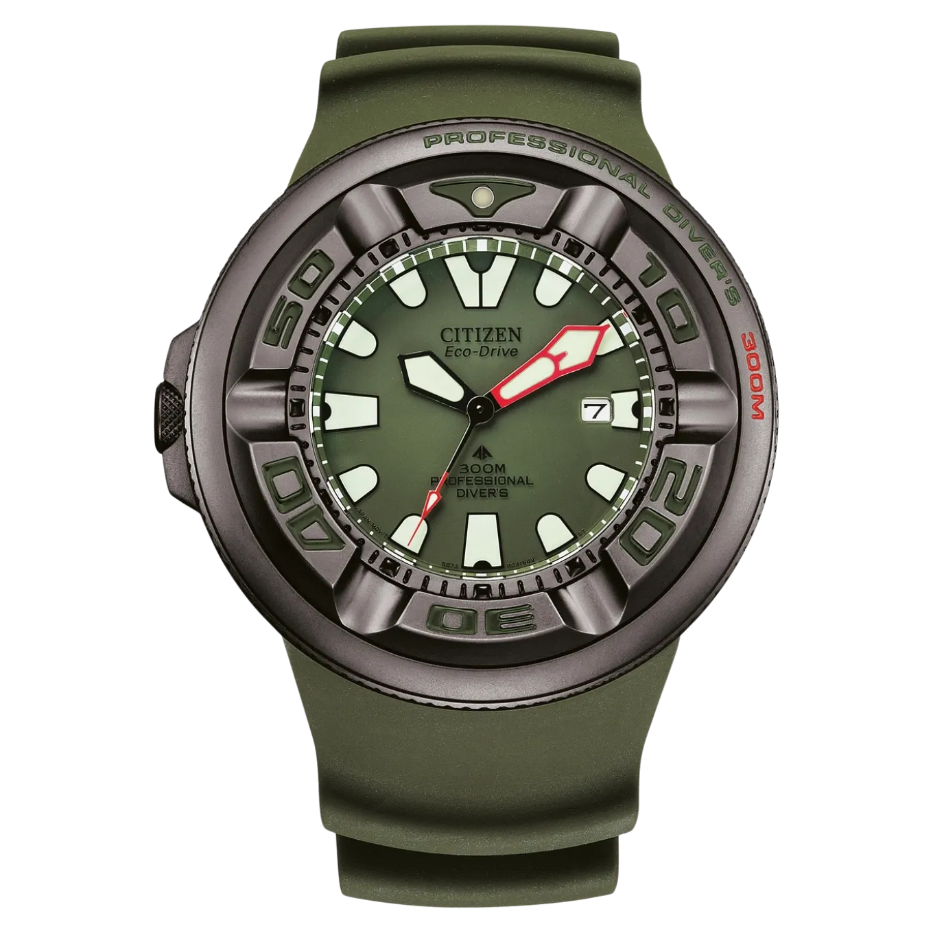 BJ8057-17X Promaster Professional Diver 300 Herren Gummiband (Urethan) | grün | ø 44mm