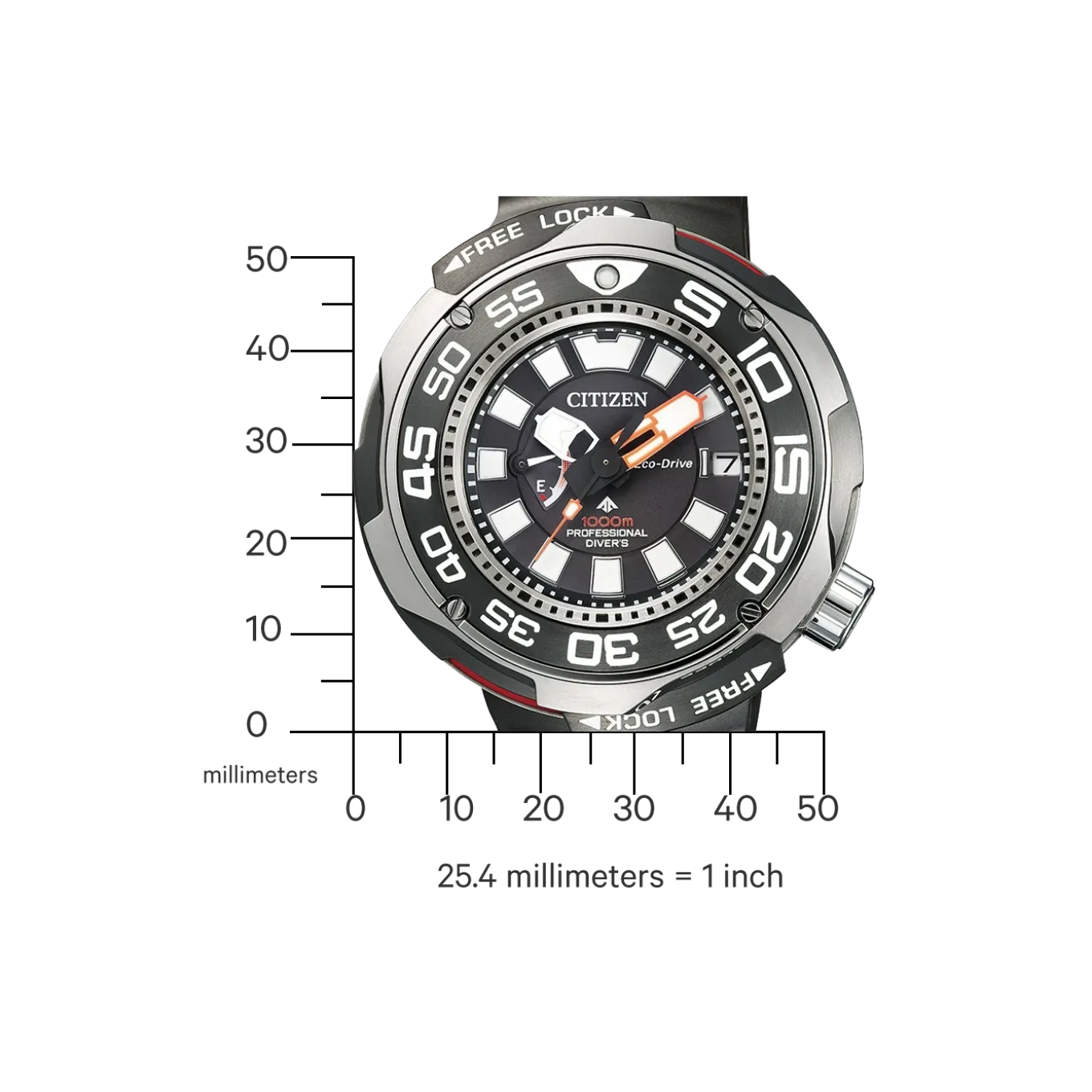 BN7020-09E Promaster Professional Diver 1000 Herren Gummiband (Urethan) | schwarz | ø 52.5mm