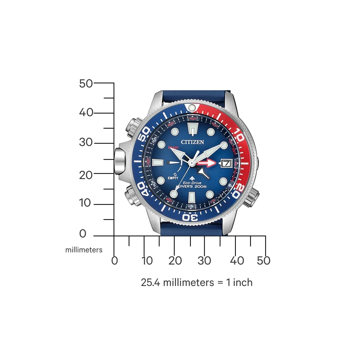 BN2038-01L Herren Gummiband (Urethan) | blau | ø 46.5mm