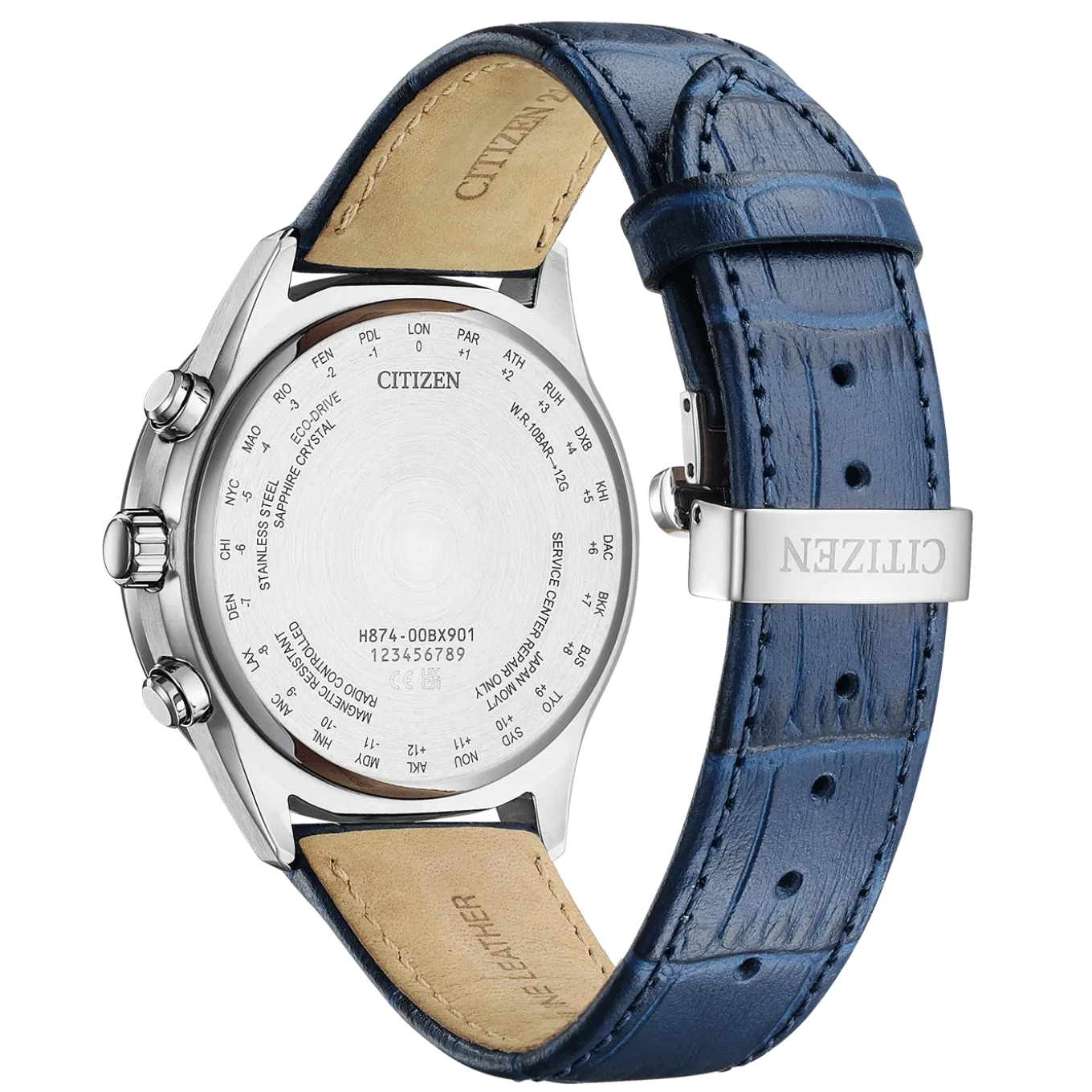 BY1030-09A Eco-Drive Herren Leder | weiß