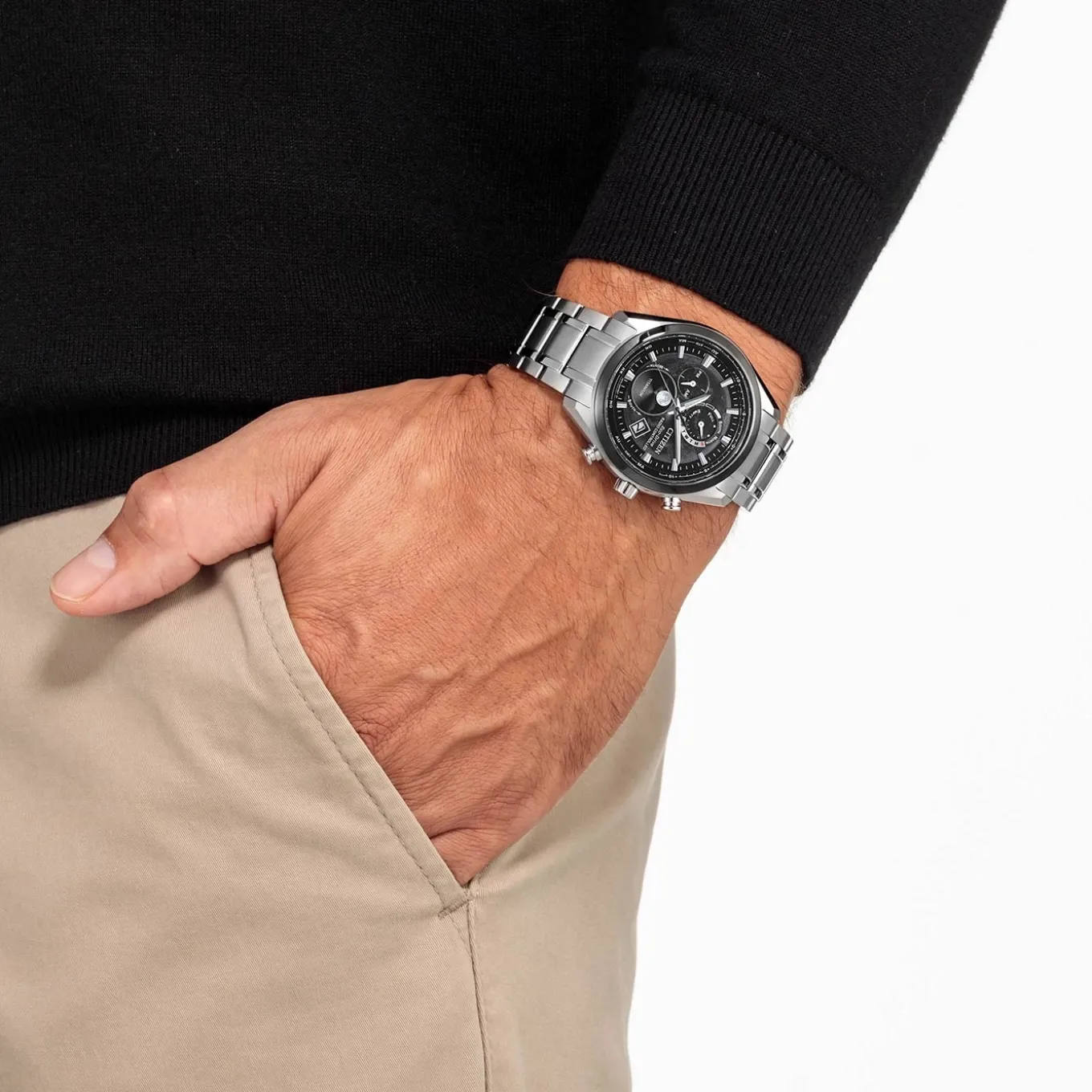 BY1018-80E Tsuki-yomi Herren Super Titanium ™ | schwarz | ø 43mm