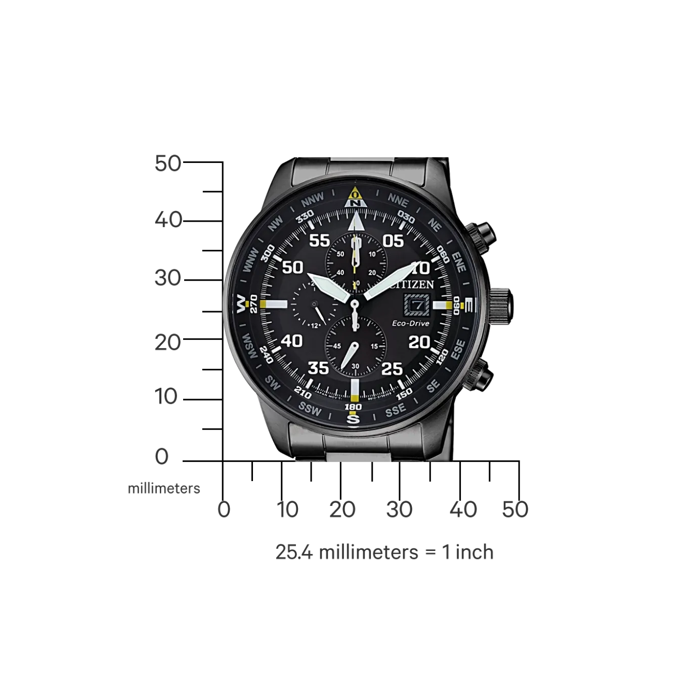 CA0695-84E Herren Edelstahl | schwarz | ø 44mm