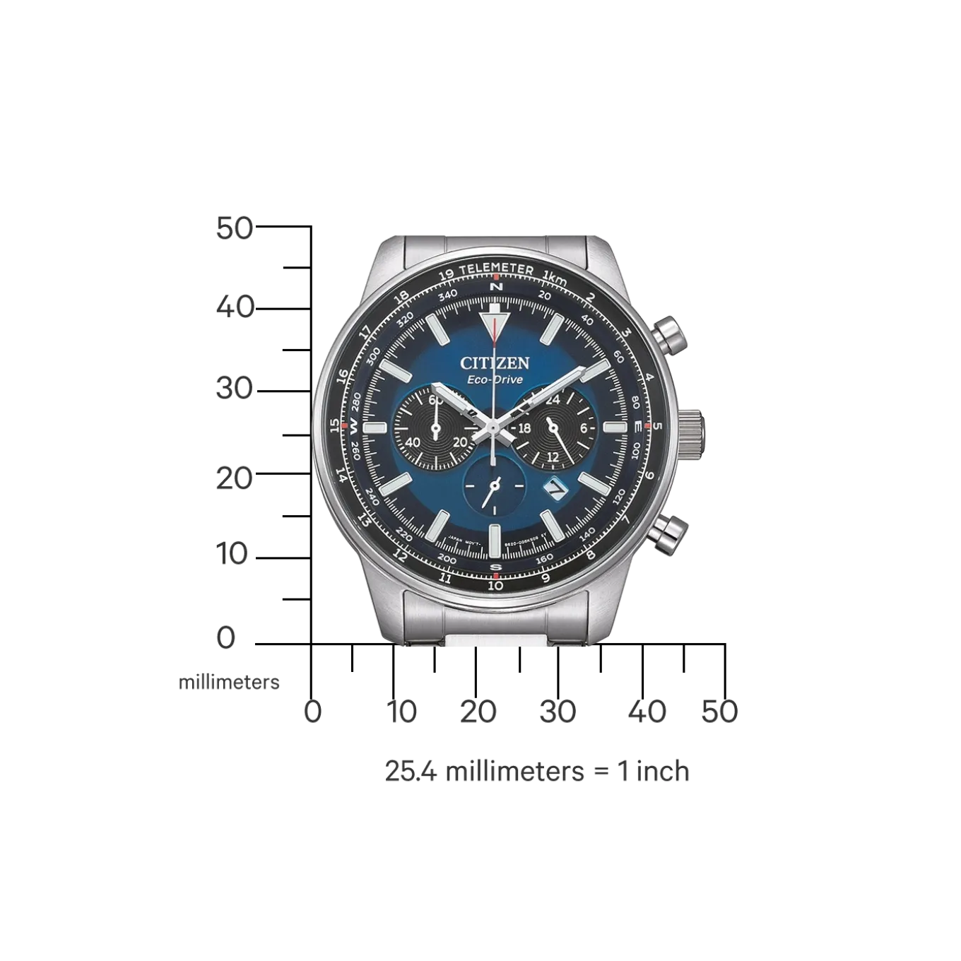 CA4500-91L Herren Edelstahl | blau | ø 44mm