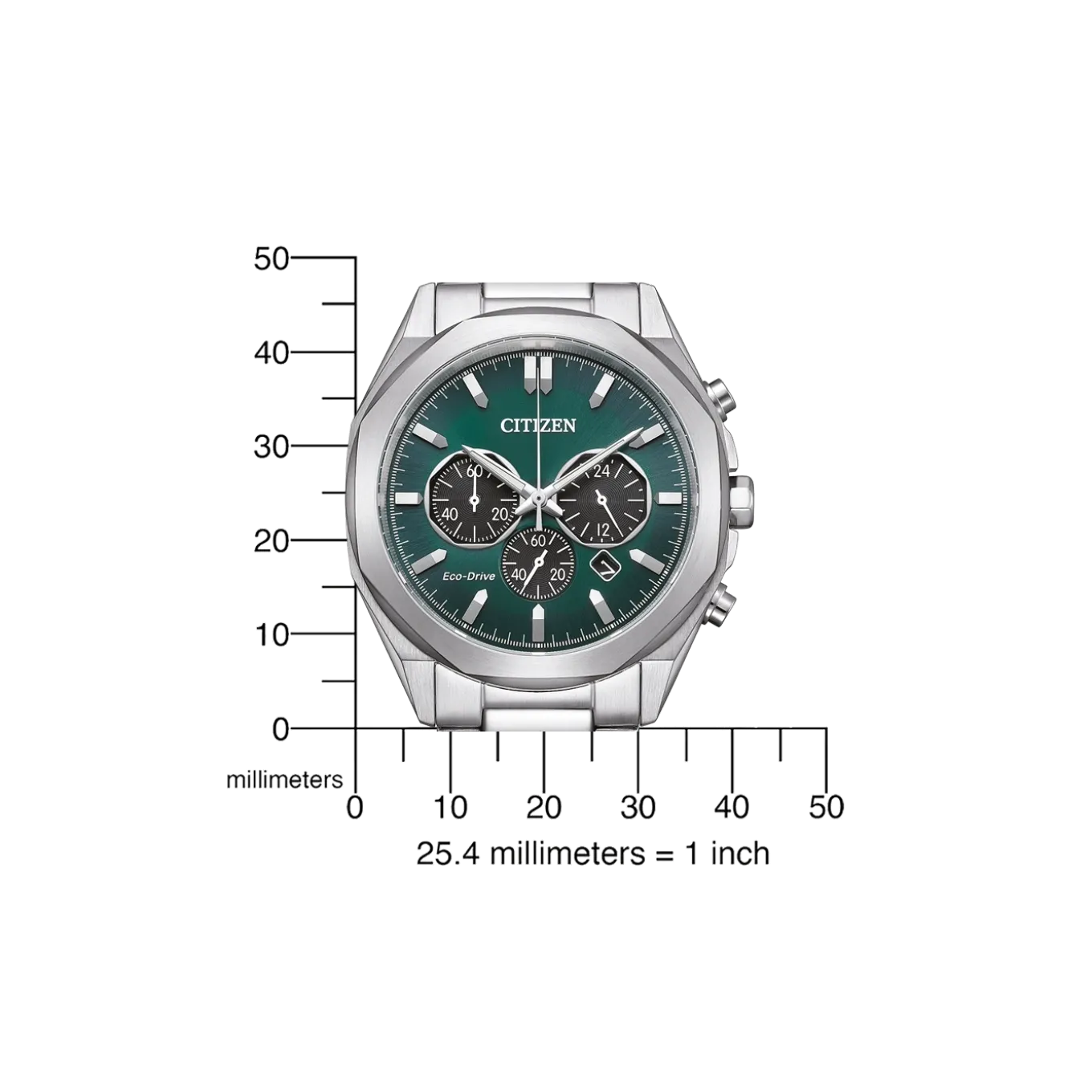 CA4590-81X Herren Edelstahl | grün | ø 41mm