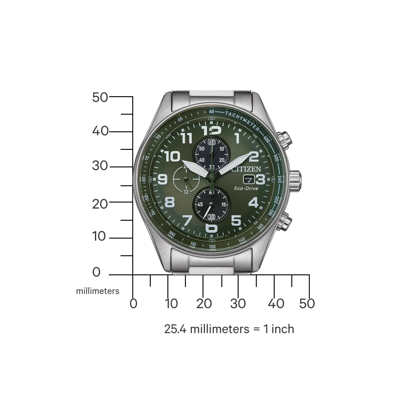 CA0770-72X Herren Edelstahl | grün | ø 43mm