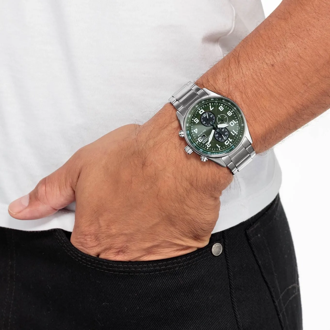 CA0770-72X Herren Edelstahl | grün | ø 43mm
