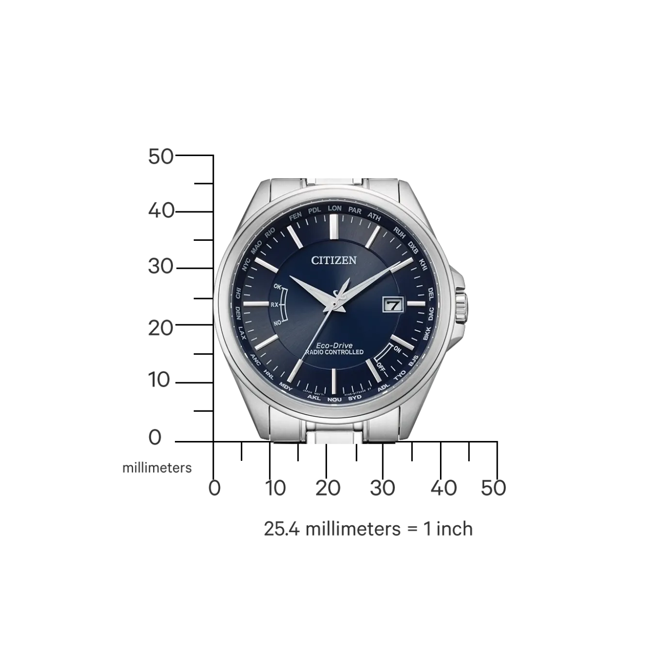 CB0250-84L Herren Edelstahl | blau | ø 43mm