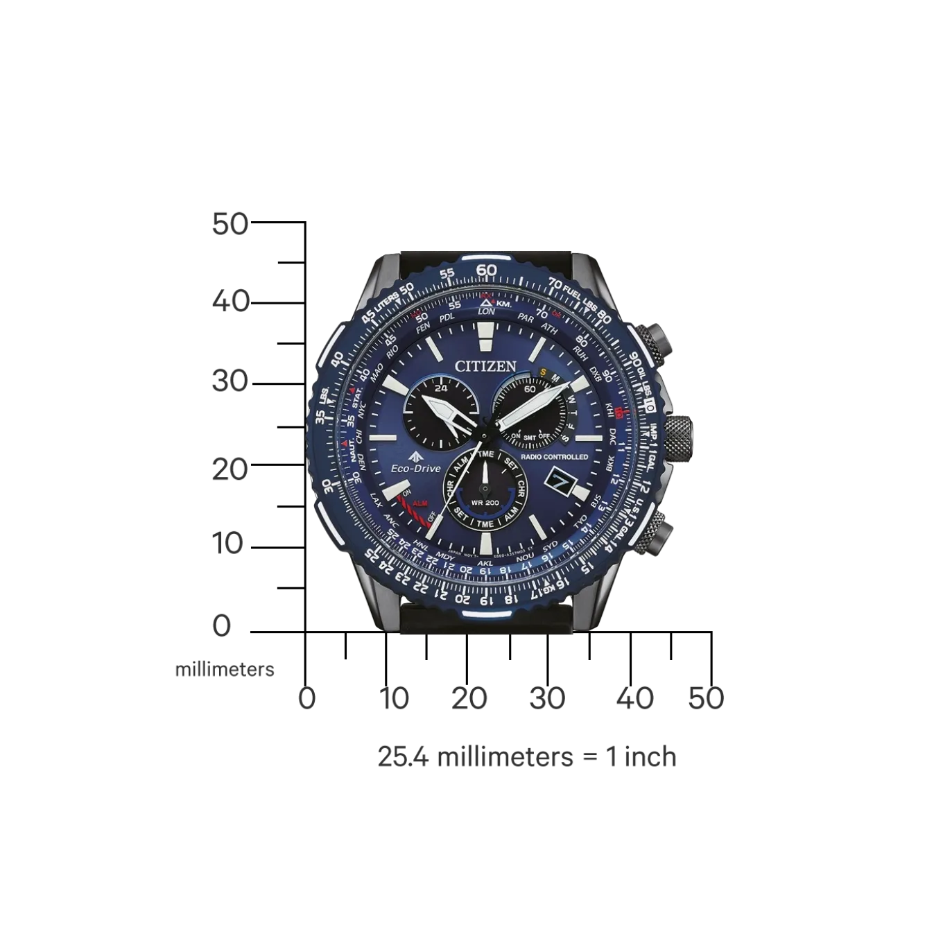 CB5006-02L Herren Gummiband (Urethan) | blau | ø 45.9mm