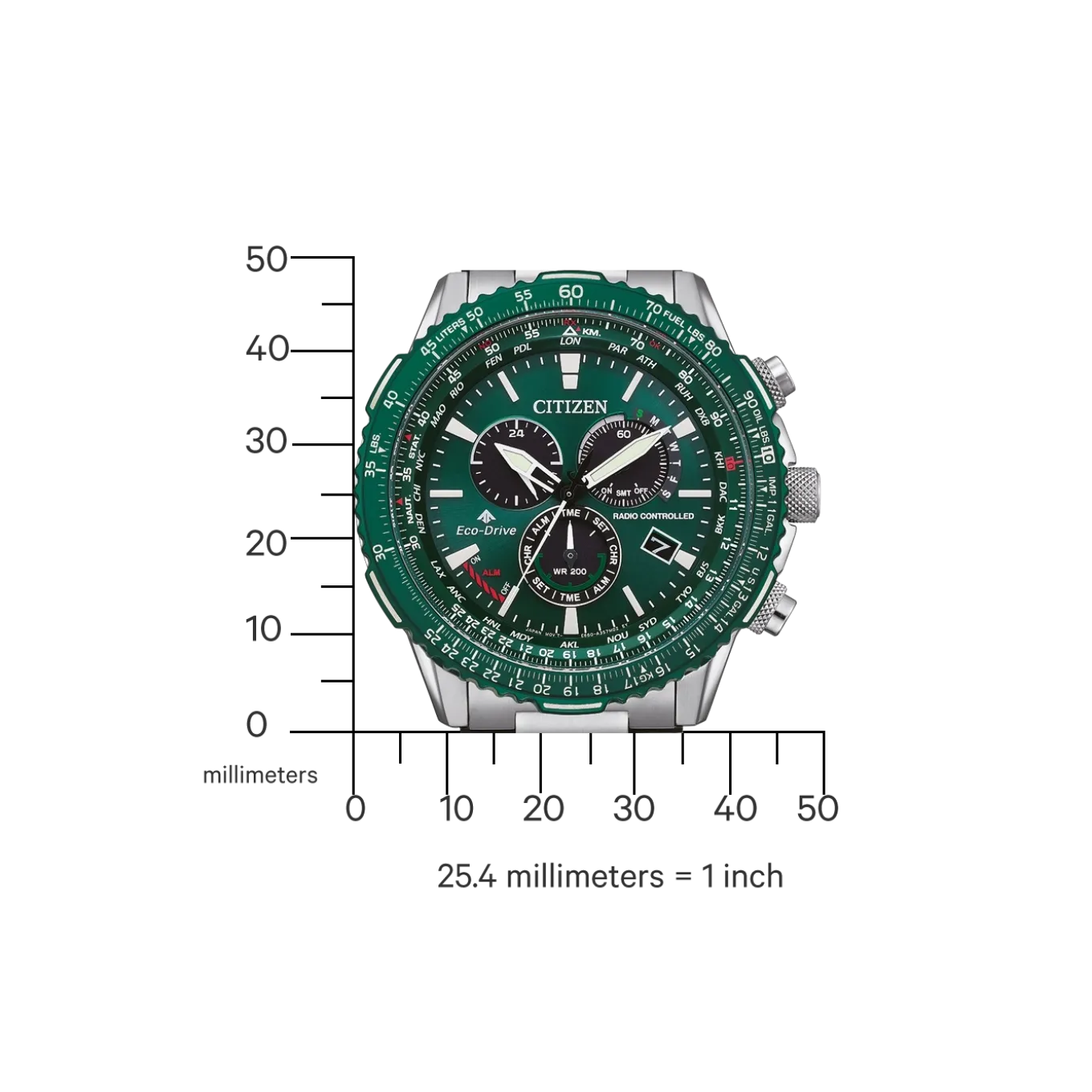 CB5004-59W Herren Edelstahl | grün | ø 45.9mm