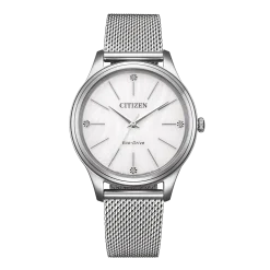EM1220-82A                                        Eco-Drive                                        Damen Edelstahl | weiß | ø 34mm