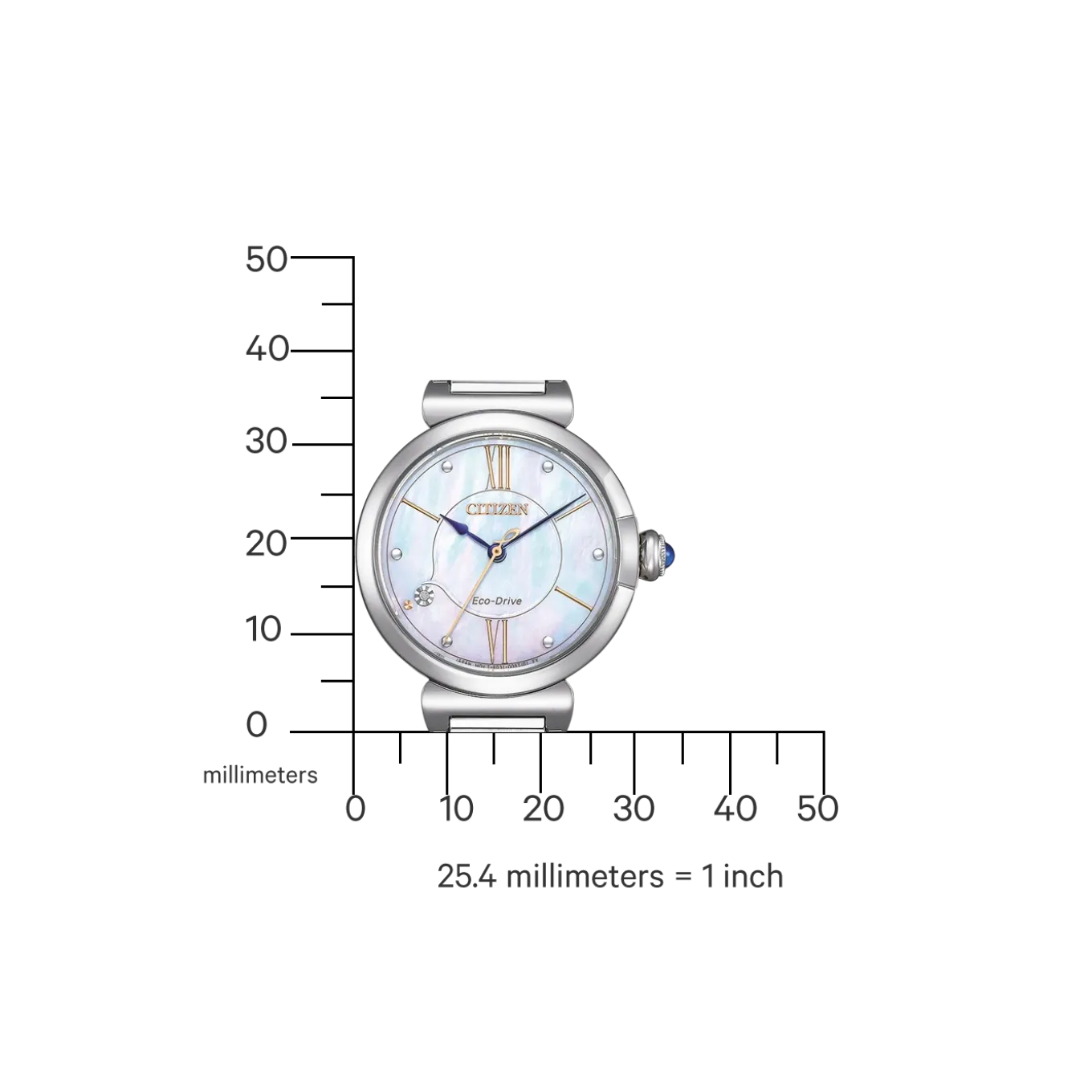 EM1070-83D Damen Edelstahl | perlmutt weiß | ø 29mm