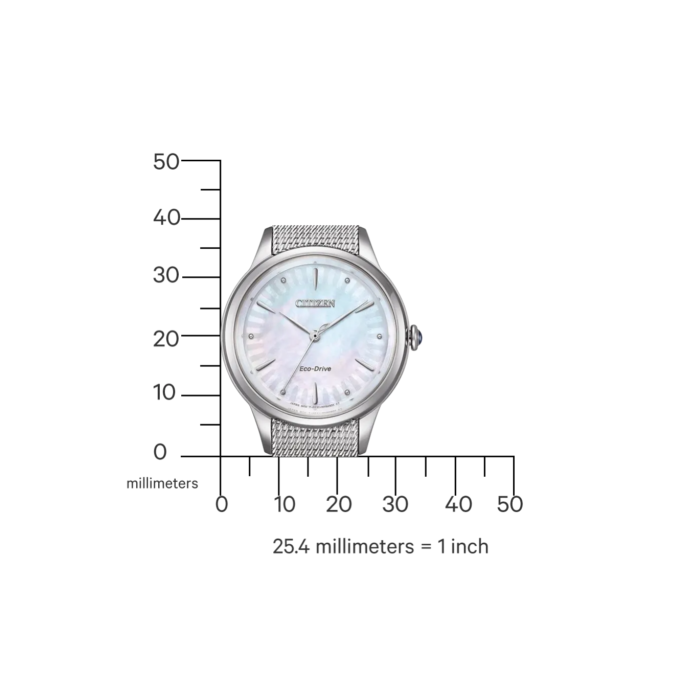 EM1150-86D Eco-Drive Damen Edelstahl | perlmutt weiß | ø 32mm