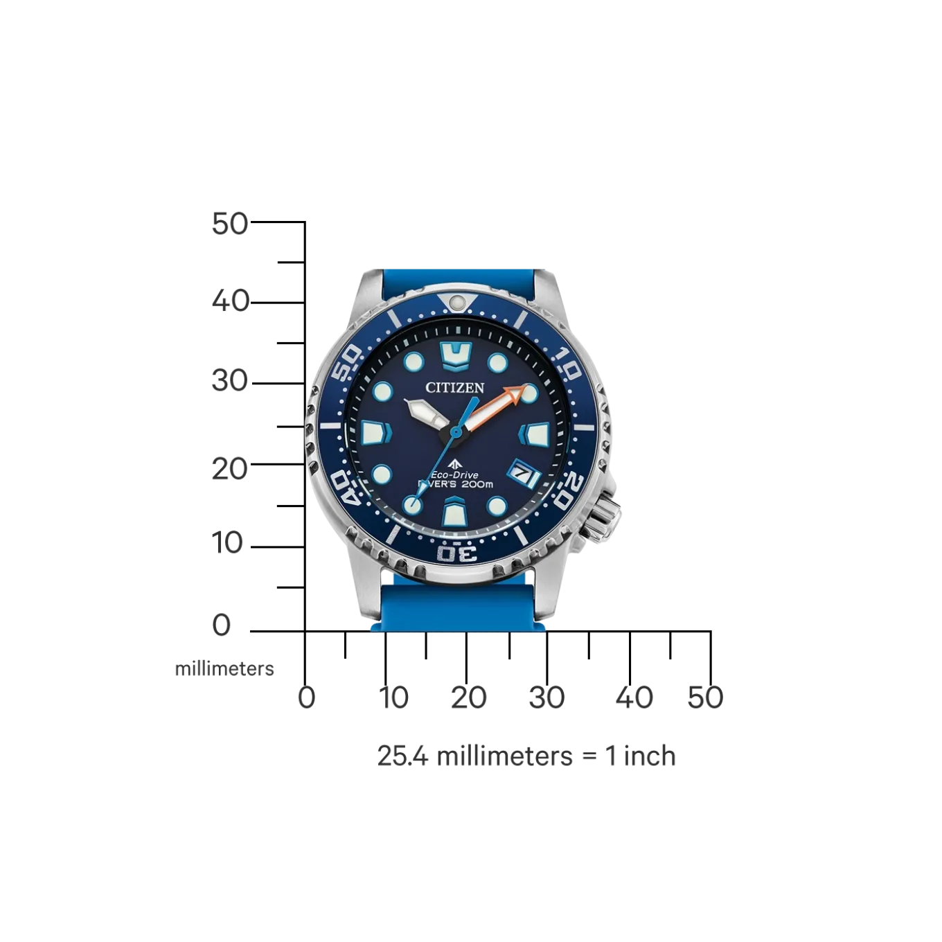EO2028-06L Promaster Eco-Drive Diver Herren Damen Gummiband (Urethan) | blau | ø 36.5mm