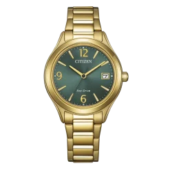 FE6122-64X Eco-Drive Damen Edelstahl | grün | ø 33.5mm