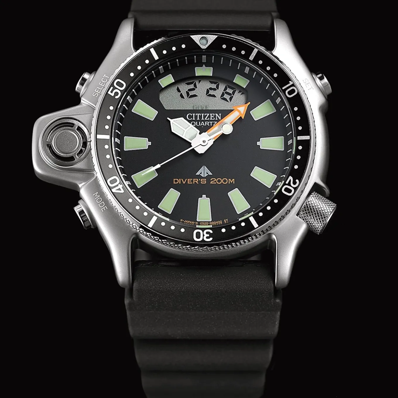 JP2000-08E Promaster Diver Herren Gummiband (Urethan) | schwarz | ø 44mm