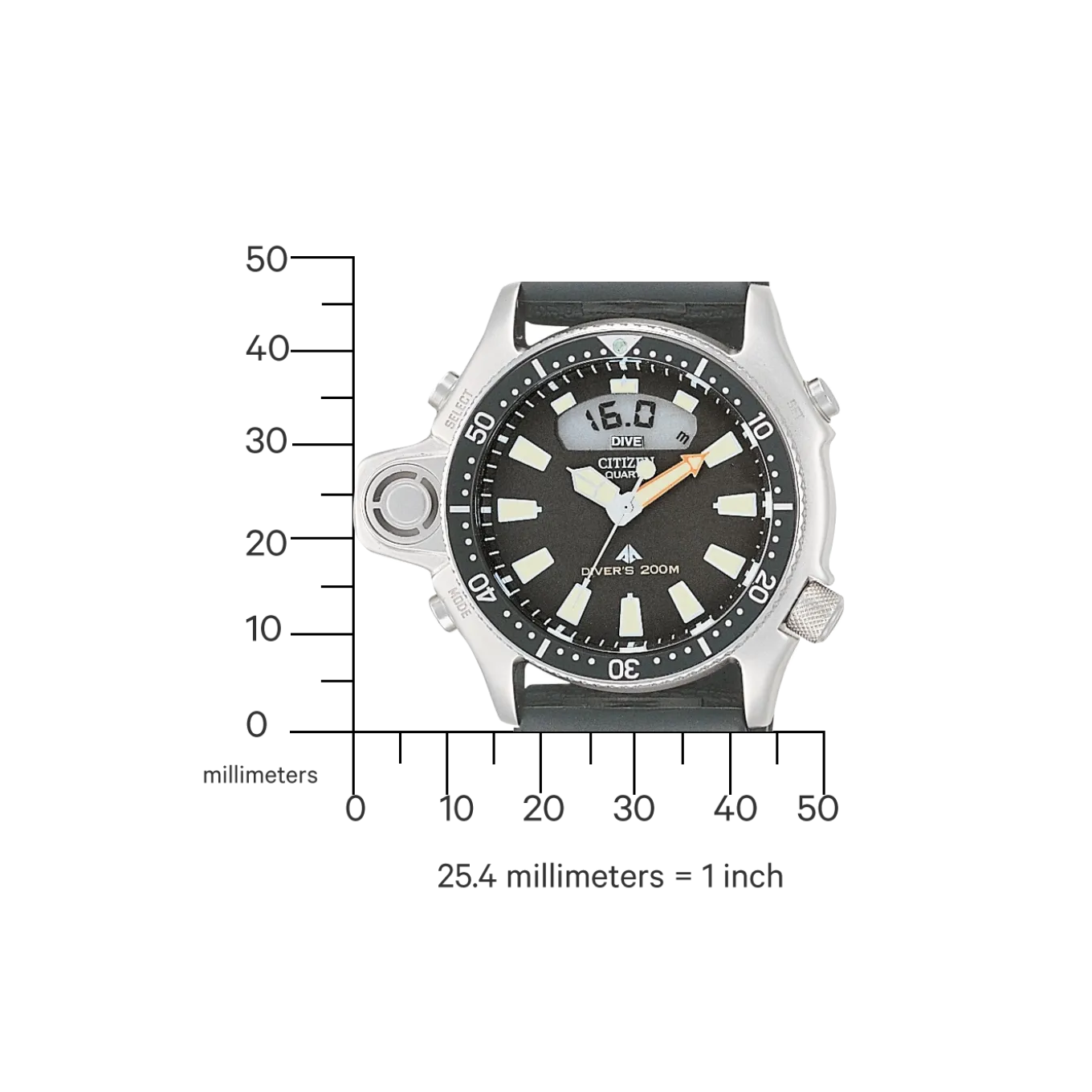 JP2000-08E Promaster Diver Herren Gummiband (Urethan) | schwarz | ø 44mm