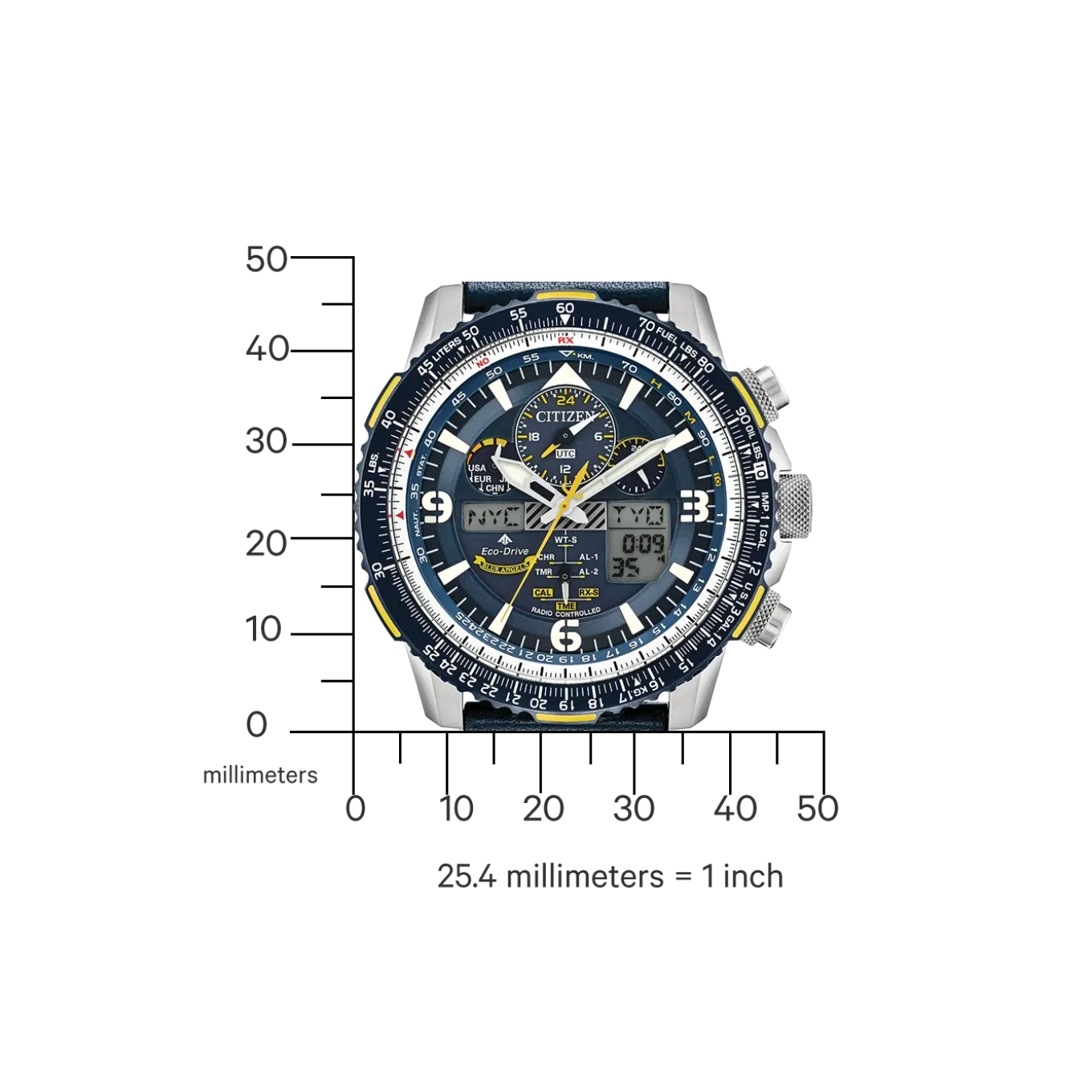 JY8078-01L Promaster Skyhawk "Blue Angel" Herren Leder | blau | ø 45.4mm