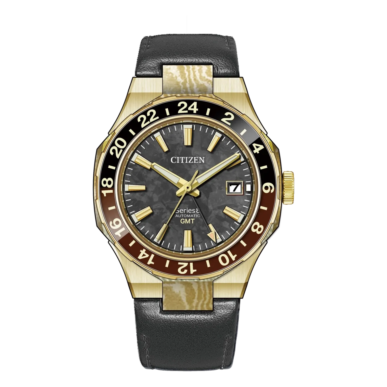 NB6092-01E Serie 8 GMT Damaskus Herren Leder | | ø 41mm