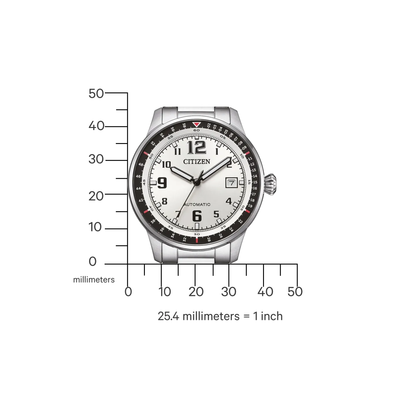 NJ0190-51A Herren Edelstahl | weiß | ø 40mm