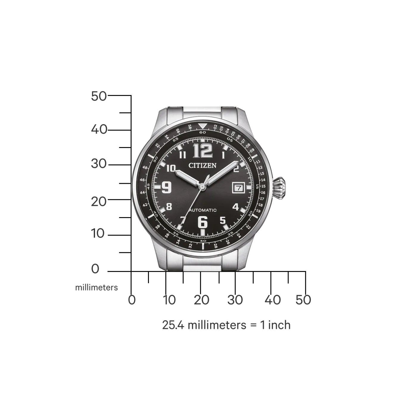 NJ0190-51E Herren Edelstahl | schwarz | ø 40mm