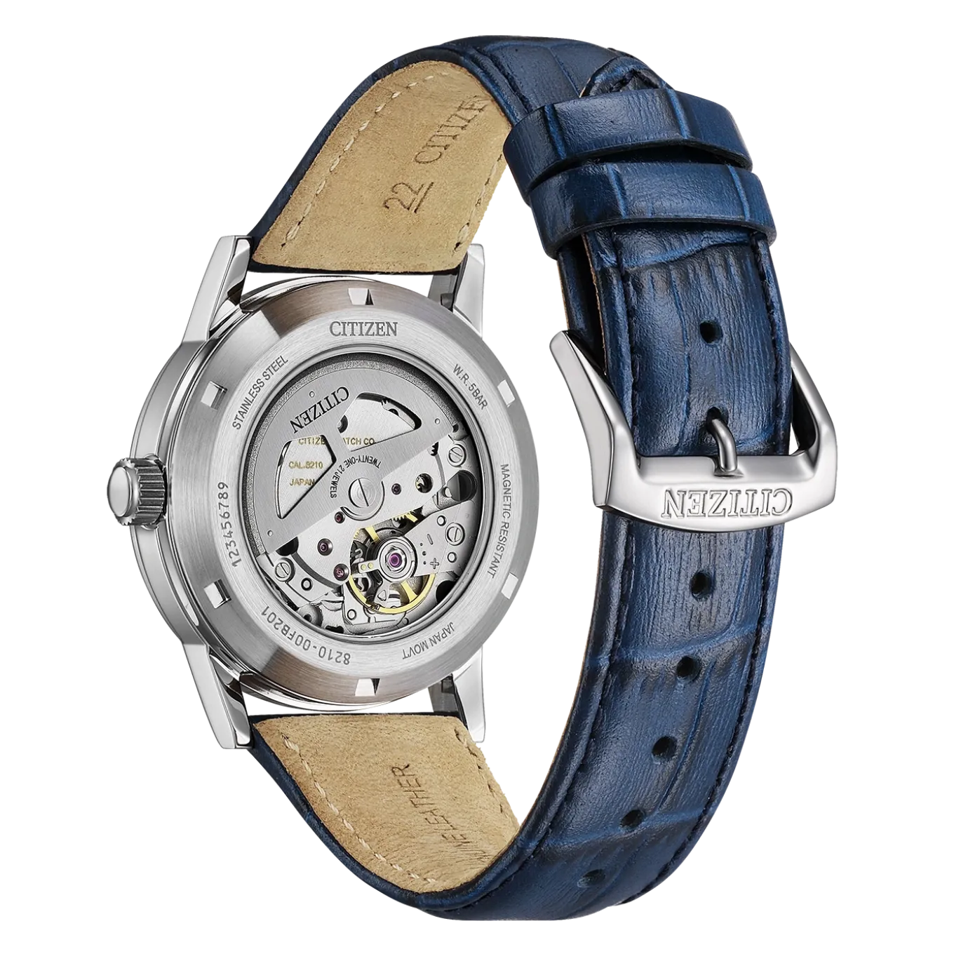 NJ0210-13L Herren Leder | blau | ø 40mm