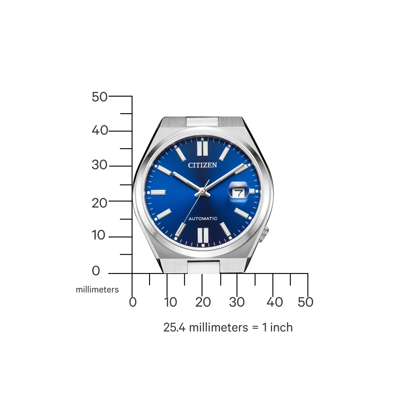 NJ0150-81L TSUYOSA Herren Edelstahl | blau | ø 40mm