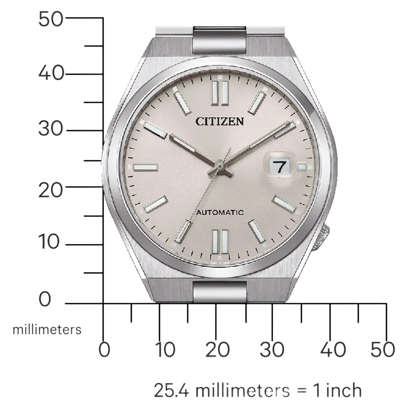 NJ0151-88W TSUYOSA Herren Edelstahl | beige | ø 40mm