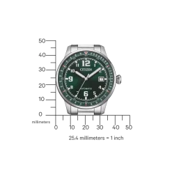 NJ0190-51X Herren Edelstahl | grün | ø 40mm