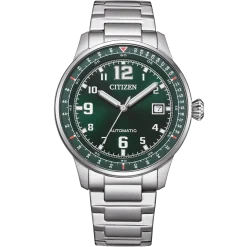 NJ0190-51X Herren Edelstahl | grün | ø 40mm