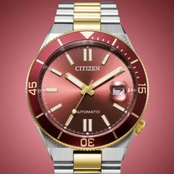 NJ0234-58X               Herren Edelstahl | rot | ø 40mm