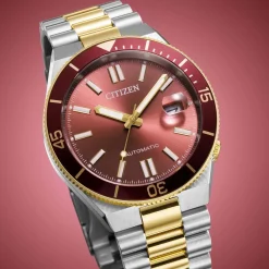 NJ0234-58X               Herren Edelstahl | rot | ø 40mm