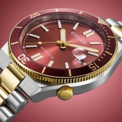 NJ0234-58X               Herren Edelstahl | rot | ø 40mm