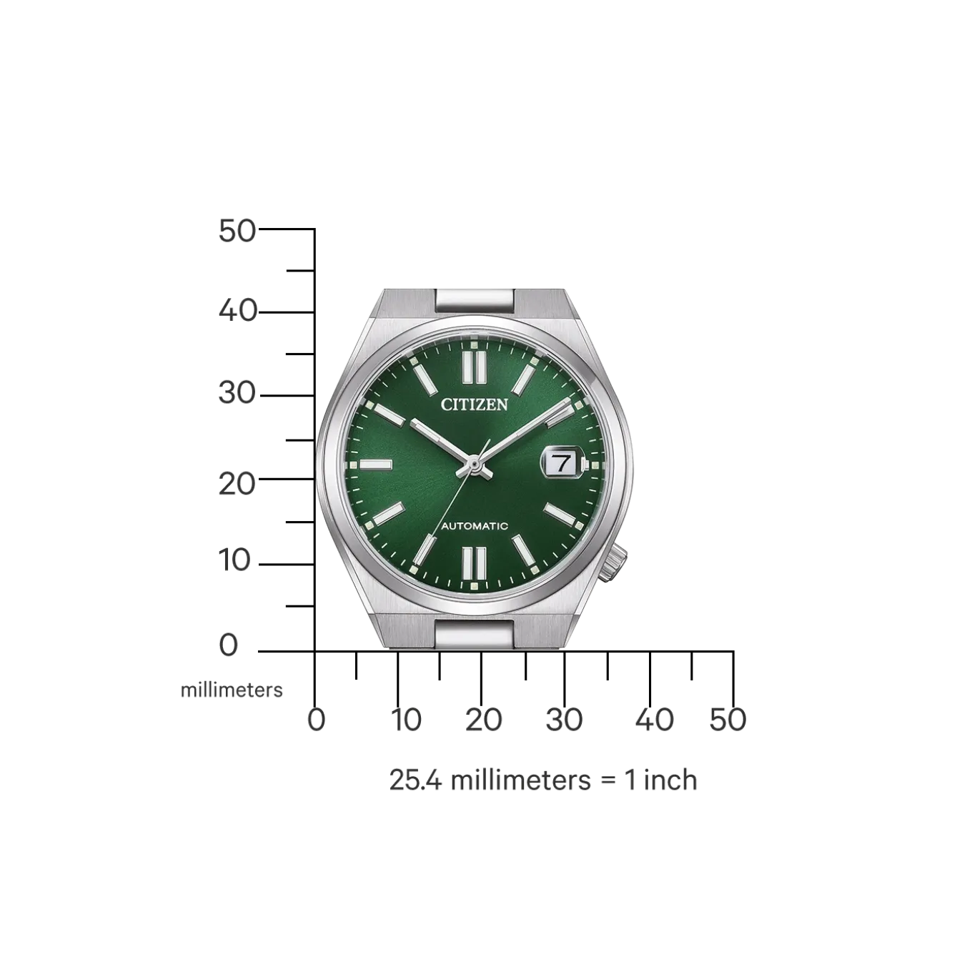 NJ0200-50X TSUYOSA Herren Edelstahl | grün | ø 37mm