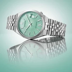 NK0030-51X TSUYOSA 60 Herren Edelstahl | grün | ø 37mm
