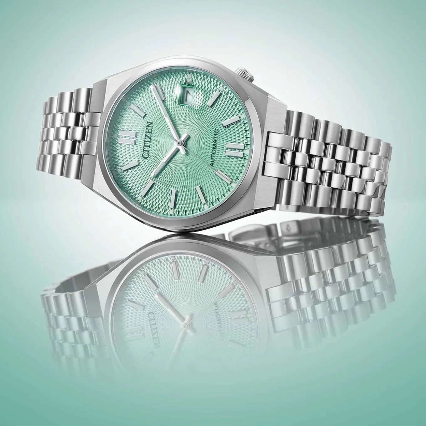 NK0030-51X TSUYOSA 60 Herren Edelstahl | grün | ø 37mm